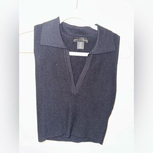 Black Sleeveless Ribbed Top